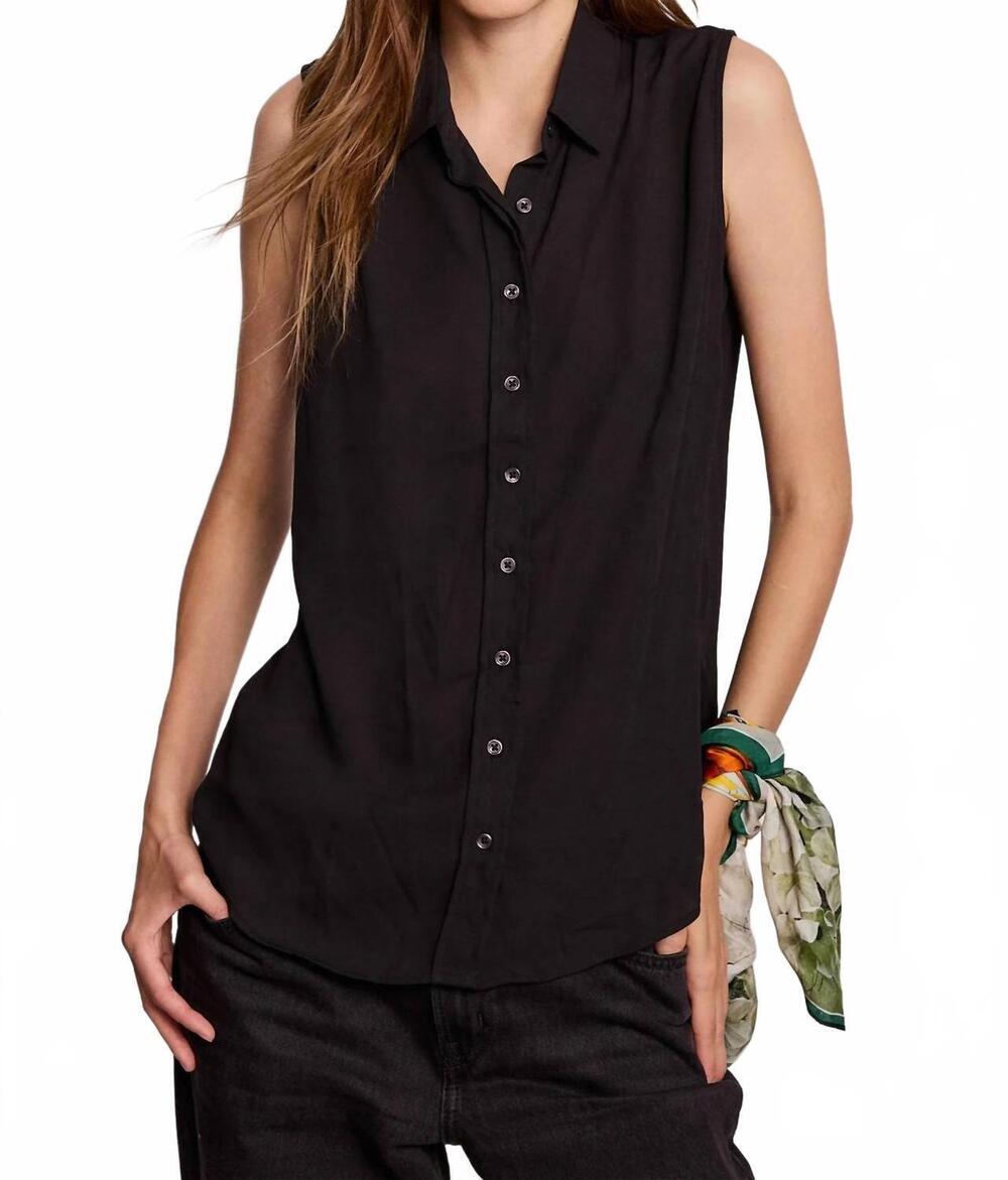 NEW THE SHIRT signature sleeveless shirt in black